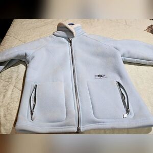 Womens baby blue winter jacket soft lined, excellent condition lg